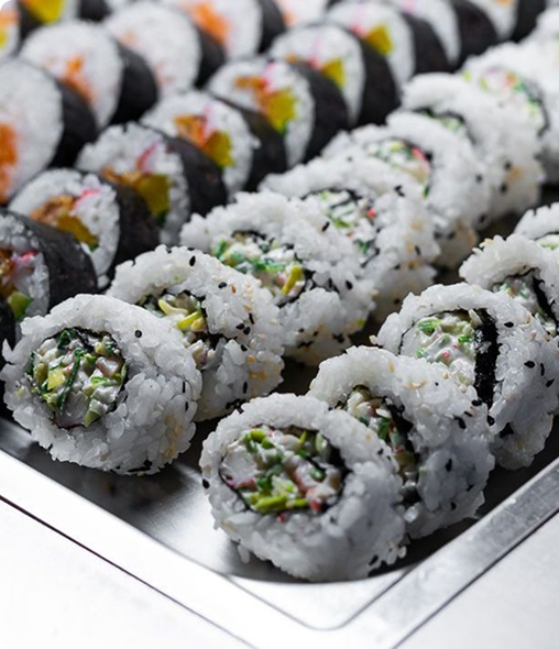 Färsk sushi på buffén
